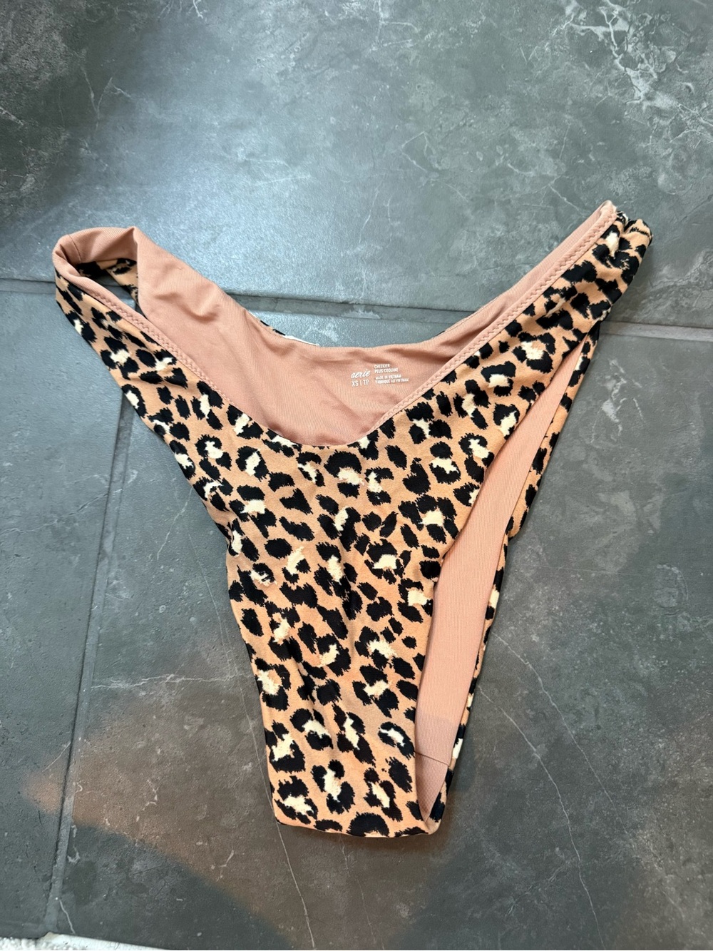 aerie Leopard Print Cheeky Bikini Bottoms